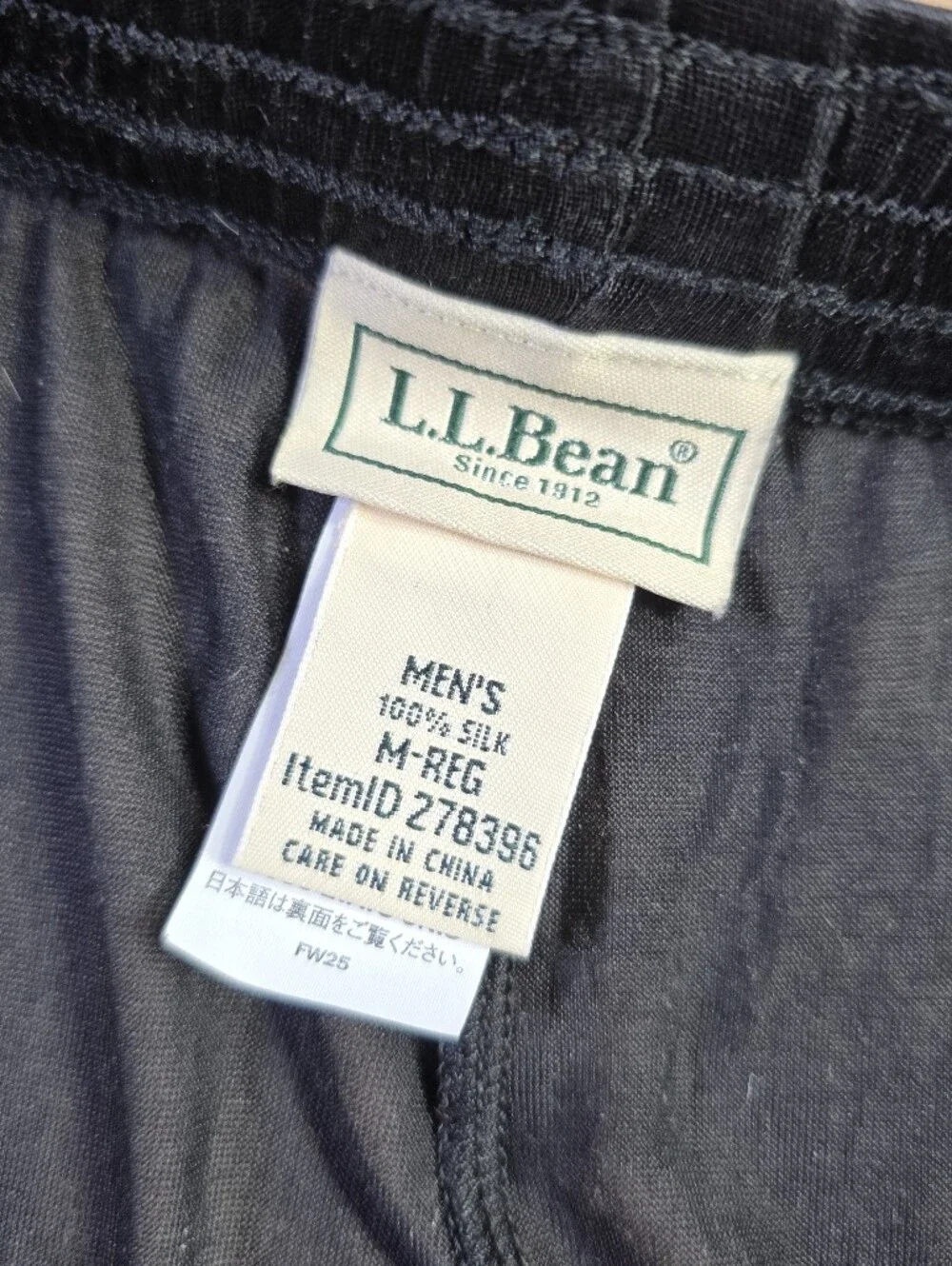 L.L. Bean Silk Thermal Pants Black Gorpcore Mens Medium Regular